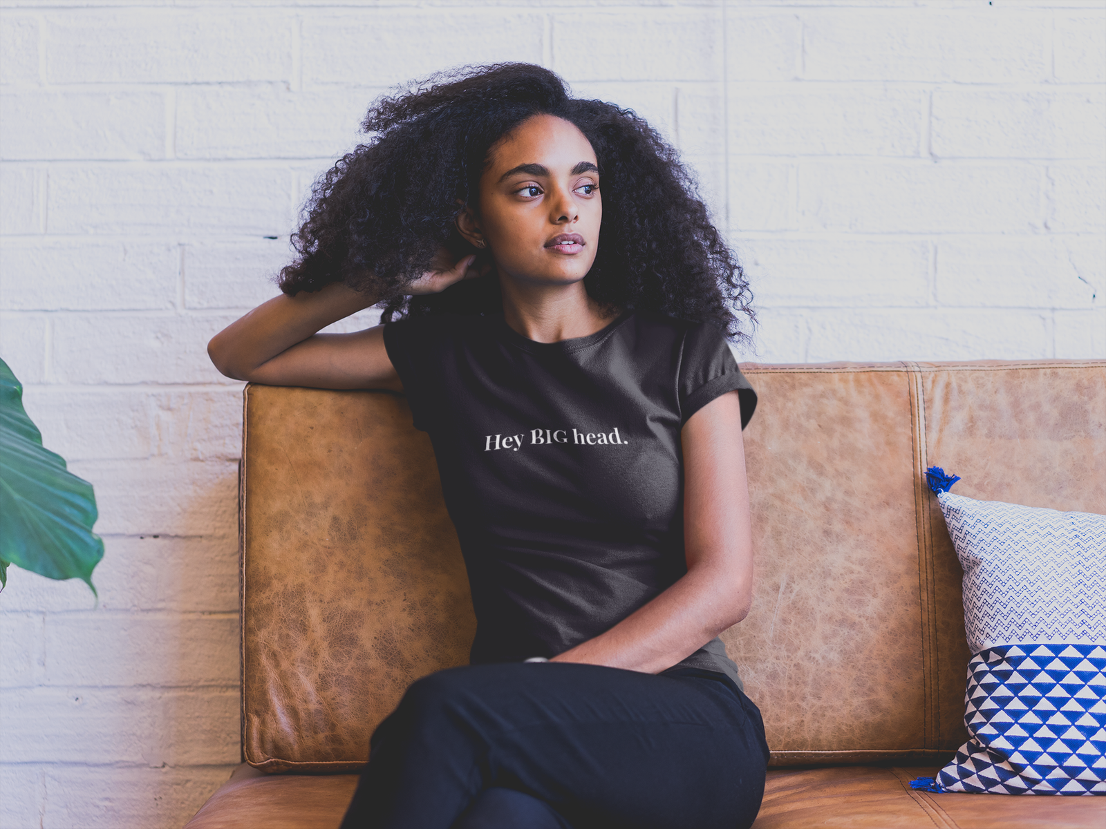 Hey BIG Head — Women’s Fitted Tee – Flirty Graphic T-Shirt - Image 2